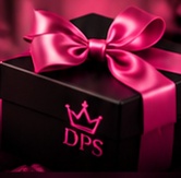 Svart DPS-presentask med rosa rosett